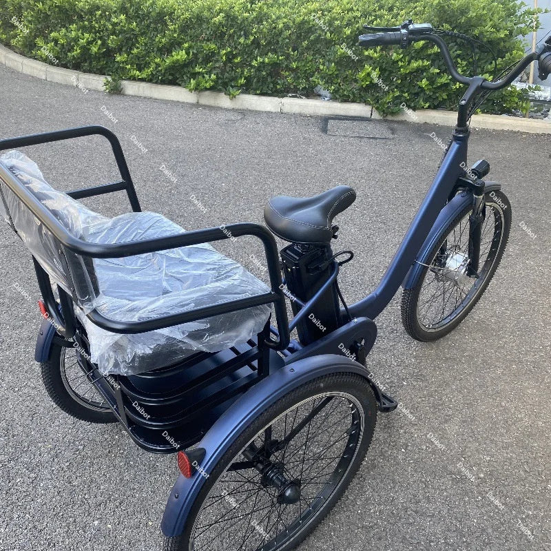 Family eBike For Adults & Passengers Three Wheeled eBike 2 Person Rear Basket Seat