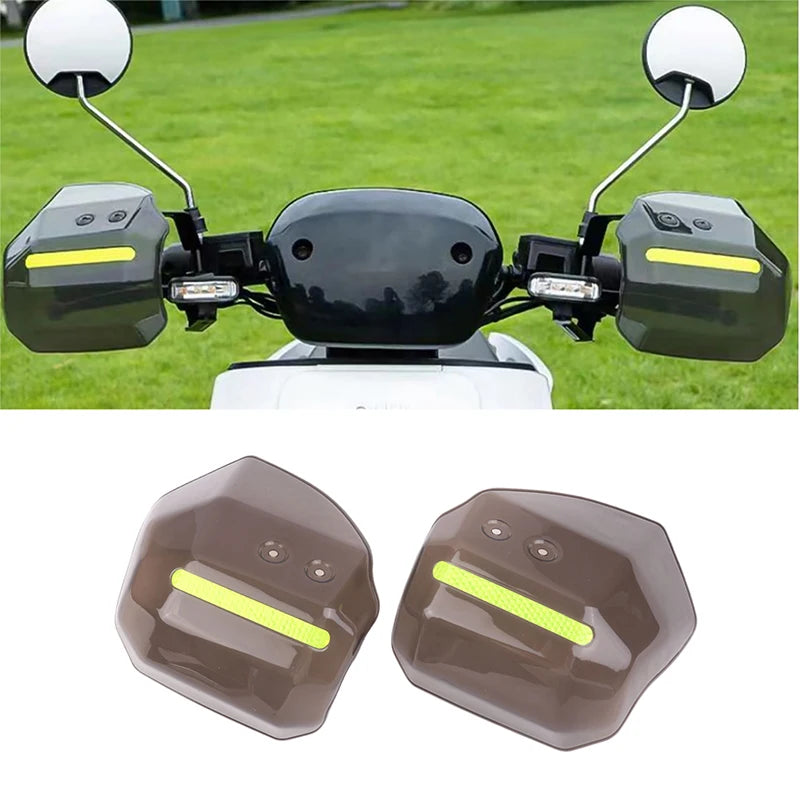 Wind Rain And Sun Protection Hand Guards With Night Reflective Strip