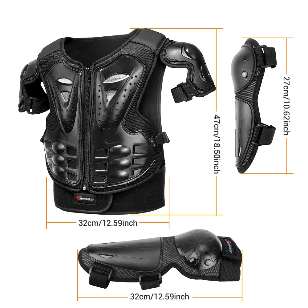 Kids Armor Jacket Spine Chest Elbow Guard Protection Equipment Motocross Skateboard Moto Jacket Motorcycle Gear Moto Kids Armor