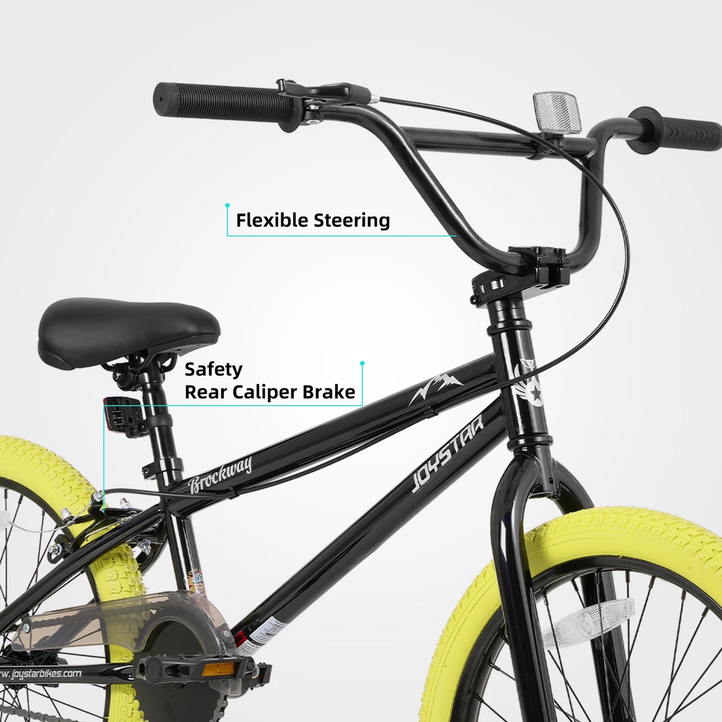 JOYSTAR Freestyle Kids BMX Bikes 20" 24" Kids Bicycles for 6-14 Years Boys Girls and Beginner-Level Riders 2 Pegs, Yellow