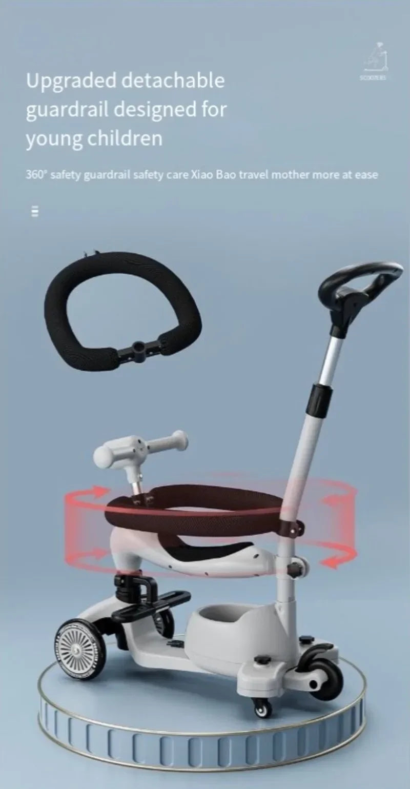 Children's Scooter Baby Scooters Walker Multi-functional 3 in 1 Scooters 1-12 Years Old Baby Car Can Sit and Push Slide Toy Car