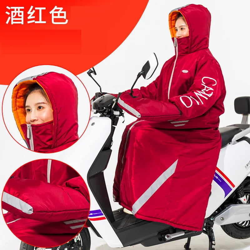 Winter Windproof Waterproof Warm eBike Delivery Jackets Riding Cold-proof Suits