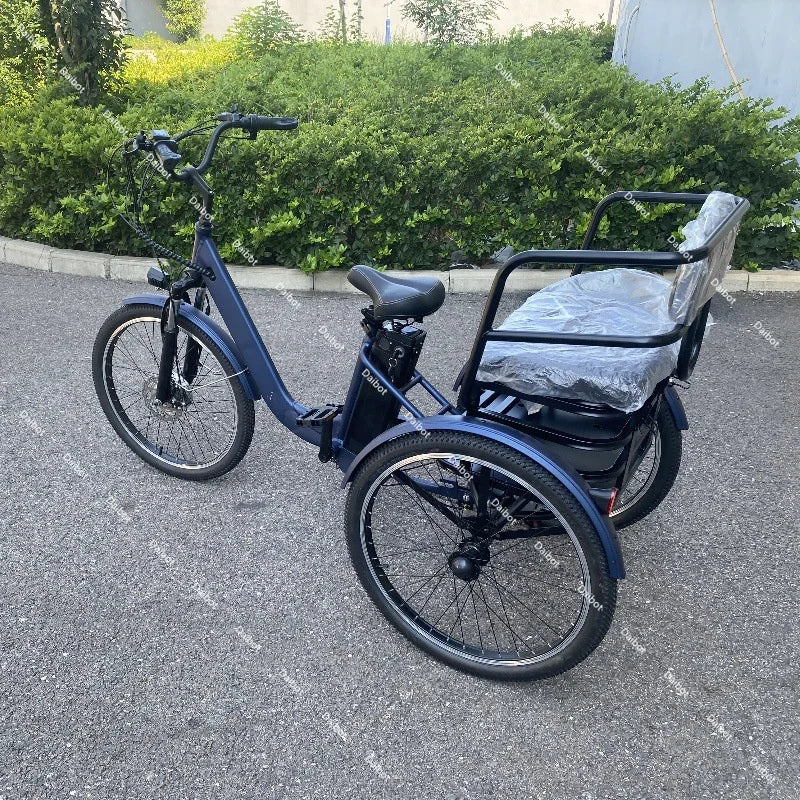 Family eBike For Adults & Passengers Three Wheeled eBike 2 Person Rear Basket Seat