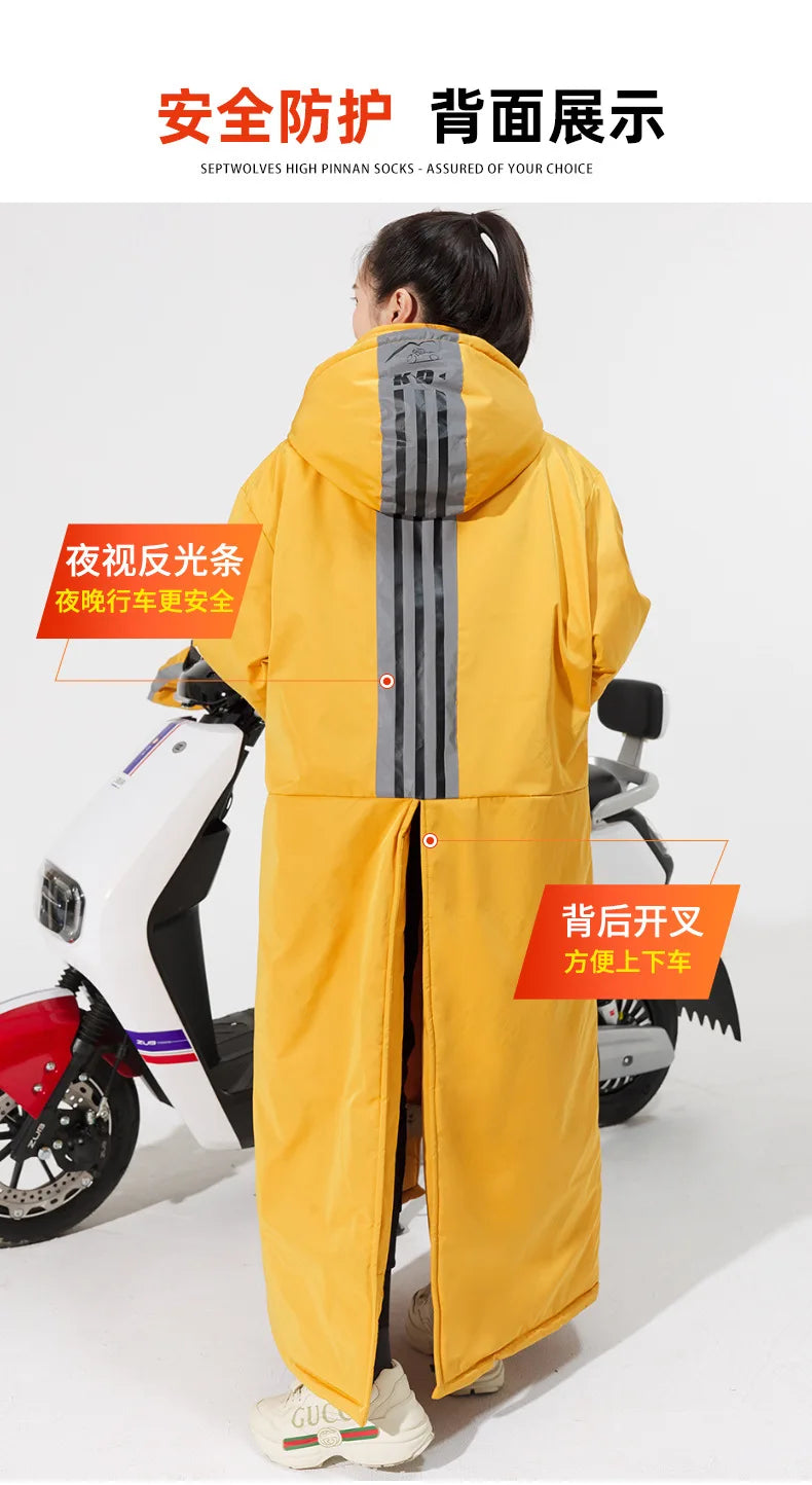 Winter Windproof Waterproof Warm eBike Delivery Jackets Riding Cold-proof Suits