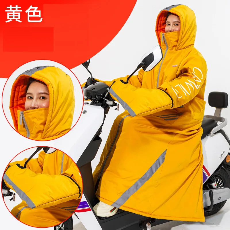 Winter Windproof Waterproof Warm eBike Delivery Jackets Riding Cold-proof Suits