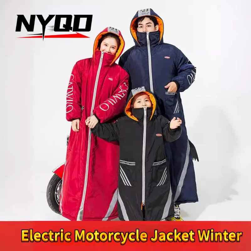 Winter Windproof Waterproof Warm eBike Delivery Jackets Riding Cold-proof Suits