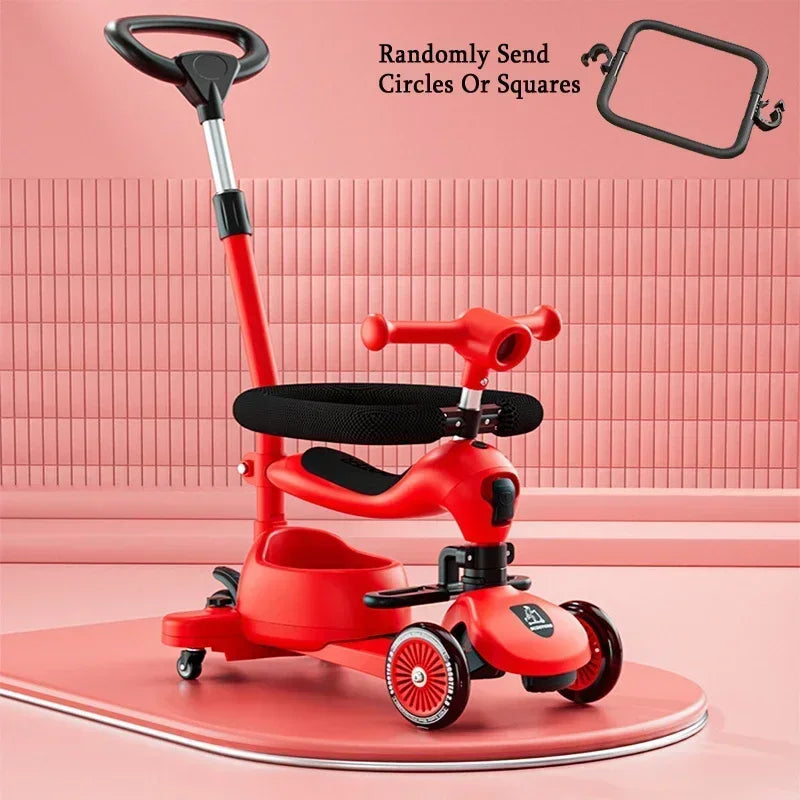 Children's Scooter Baby Scooters Walker Multi-functional 3 in 1 Scooters 1-12 Years Old Baby Car Can Sit and Push Slide Toy Car