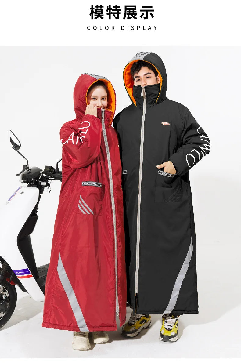 Winter Windproof Waterproof Warm eBike Delivery Jackets Riding Cold-proof Suits