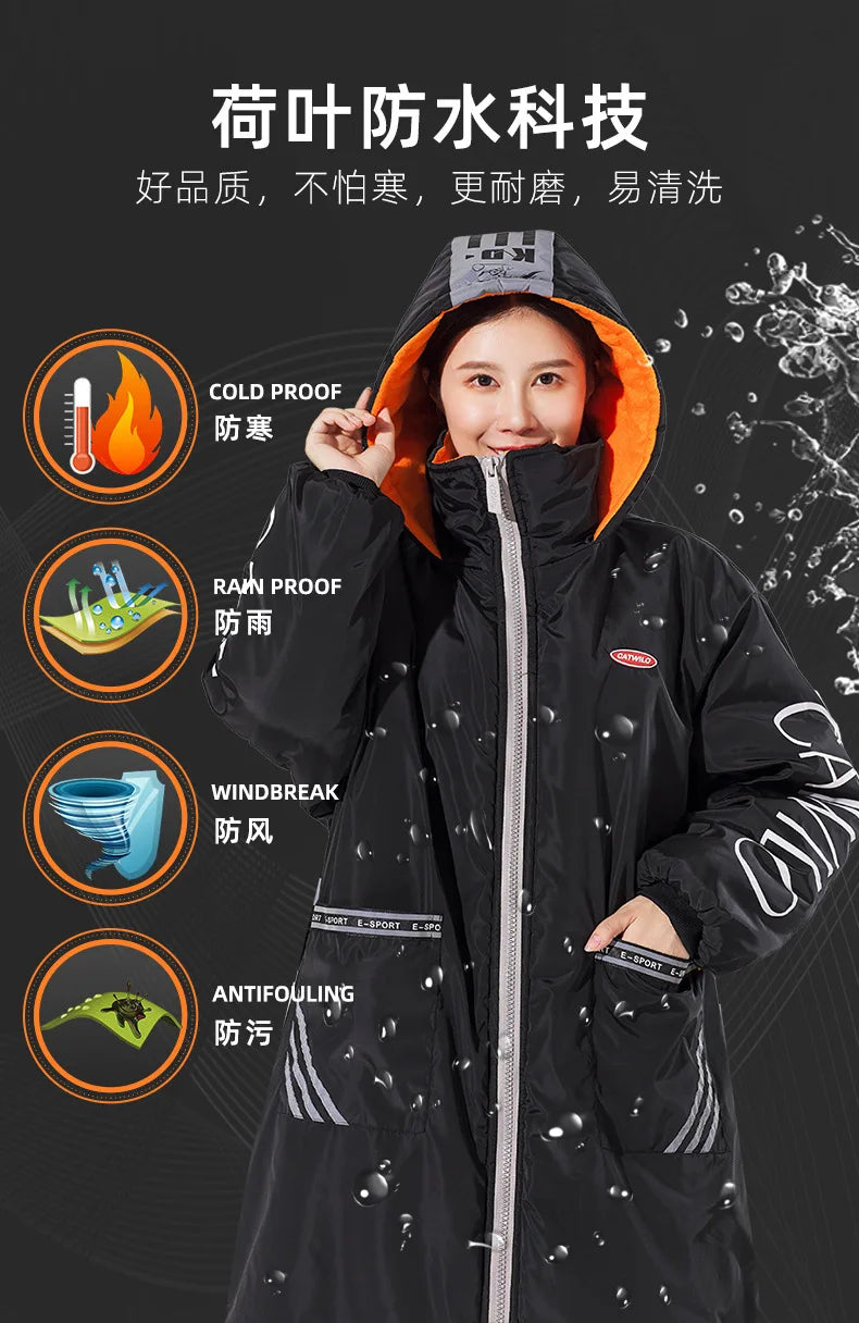 Winter Windproof Waterproof Warm eBike Delivery Jackets Riding Cold-proof Suits