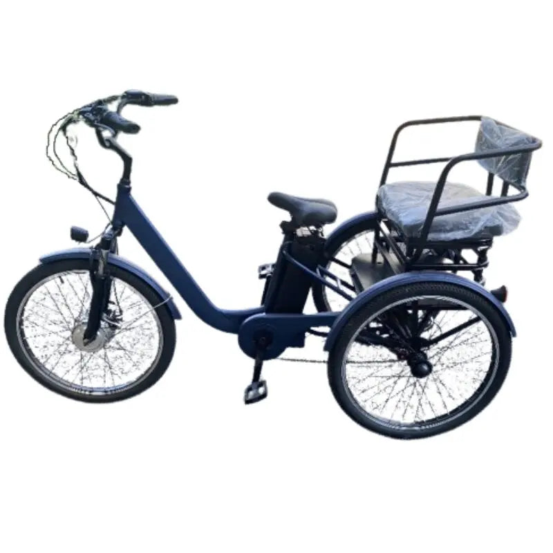 Family eBike For Adults & Passengers Three Wheeled eBike 2 Person Rear Basket Seat