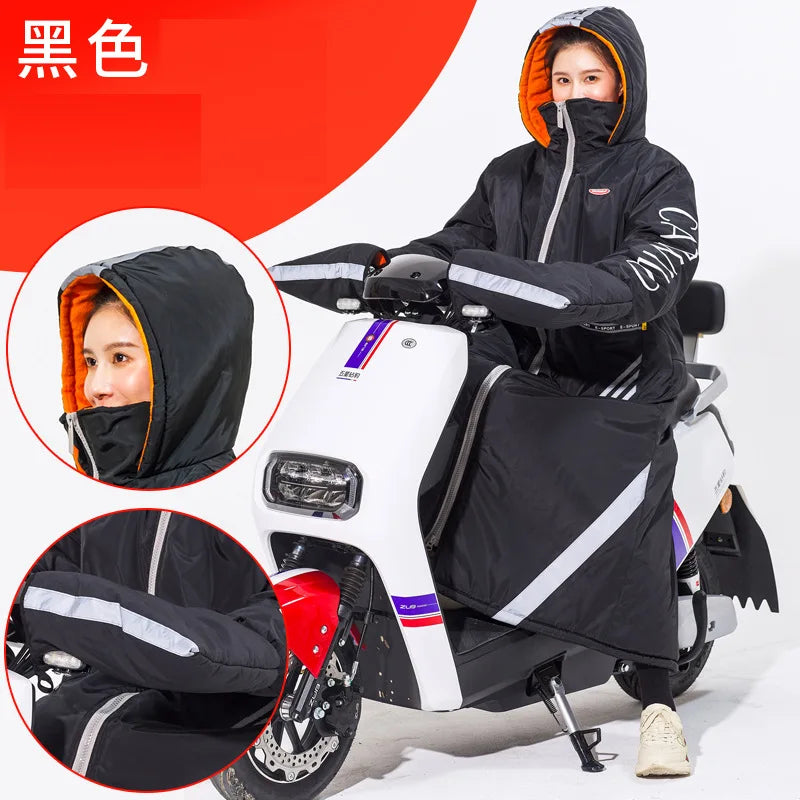 Winter Windproof Waterproof Warm eBike Delivery Jackets Riding Cold-proof Suits