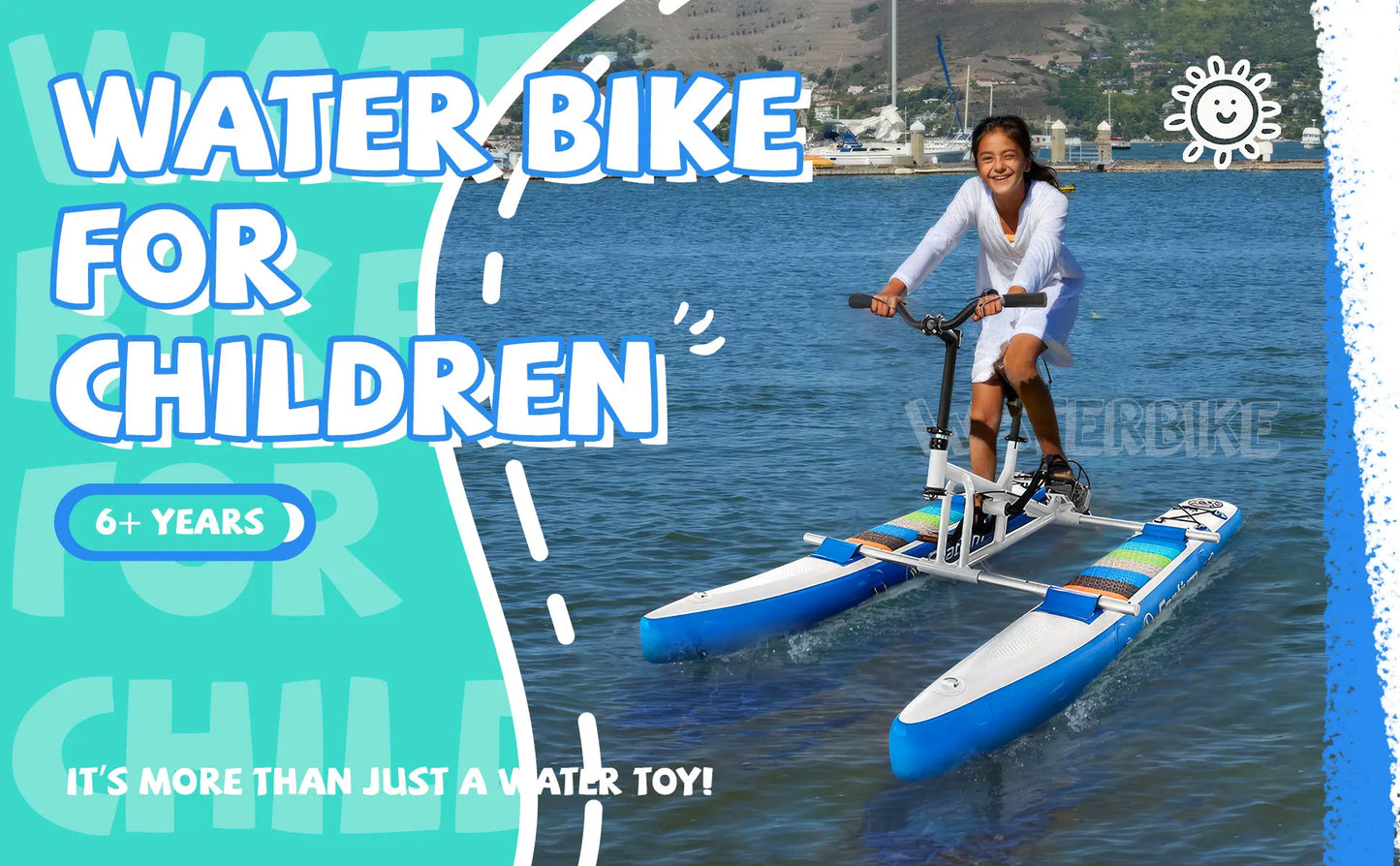 Water Bike for Kids Inflatable Water Bikes Water Bicycles with Inflatable Pontoons Pedal Water Bike