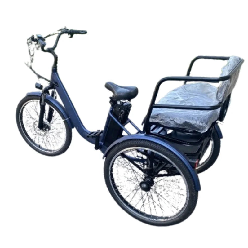 Family eBike For Adults & Passengers Three Wheeled eBike 2 Person Rear Basket Seat