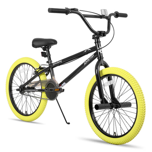 JOYSTAR Freestyle Kids BMX Bikes 20" 24" Kids Bicycles for 6-14 Years Boys Girls and Beginner-Level Riders 2 Pegs, Yellow