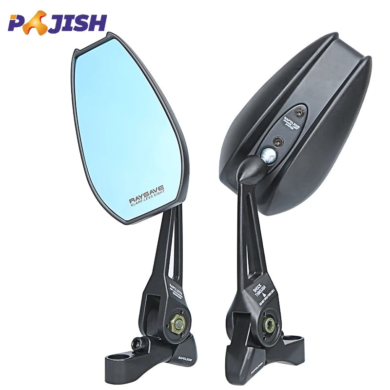 Anti-glare Side Mirror Universal 360° Adjustable Rearview Mirrors with Blue Glass