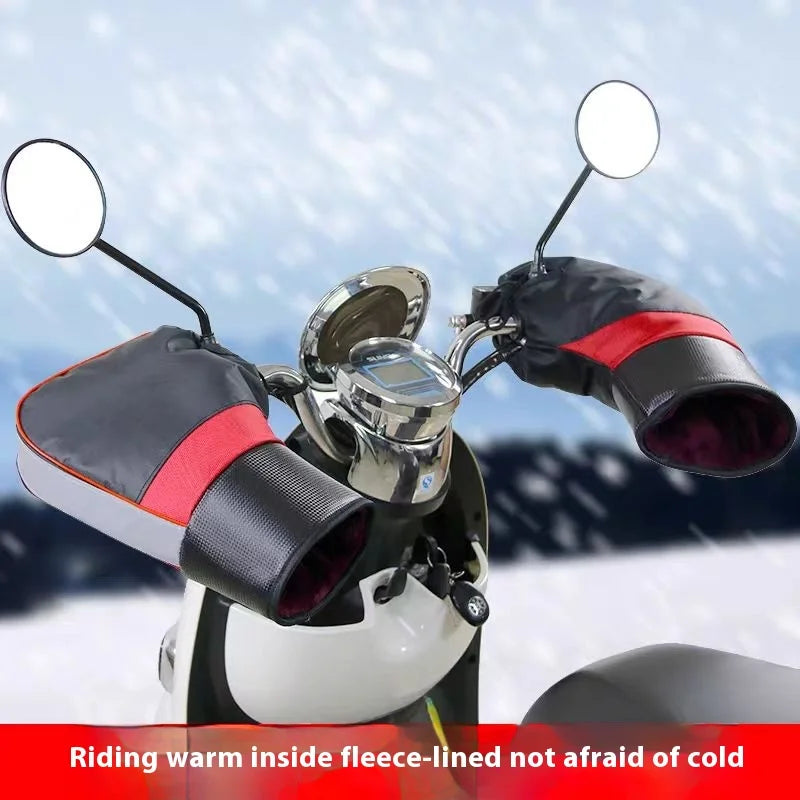 1Pair Winter Warmer Waterproof Gloves Handlebar Muffs Protection