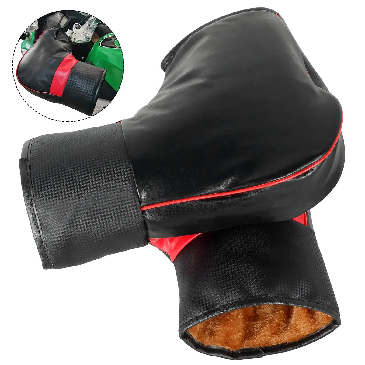 1Pair Winter Warmer Waterproof Gloves Handlebar Muffs Protection