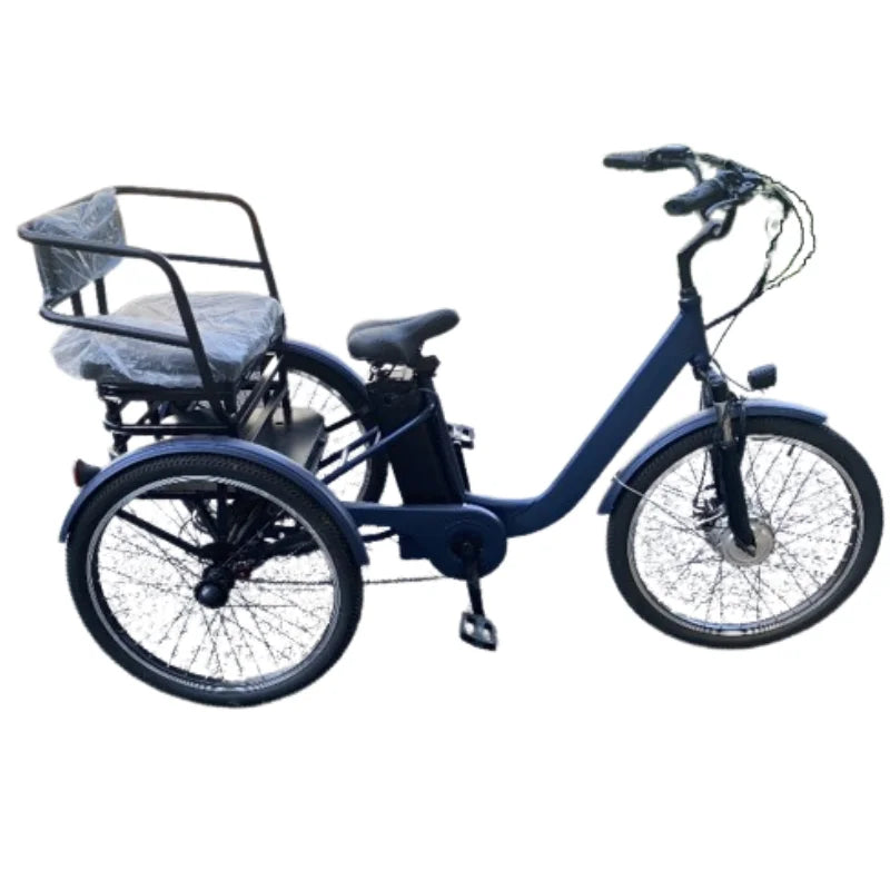 Family eBike For Adults & Passengers Three Wheeled eBike 2 Person Rear Basket Seat