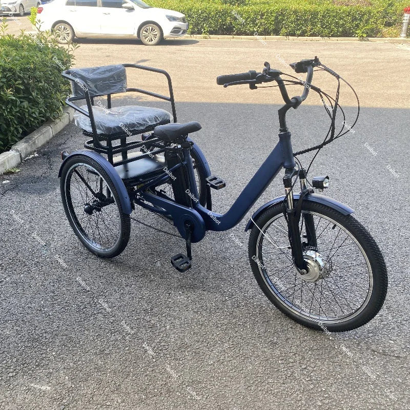 Family eBike For Adults & Passengers Three Wheeled eBike 2 Person Rear Basket Seat