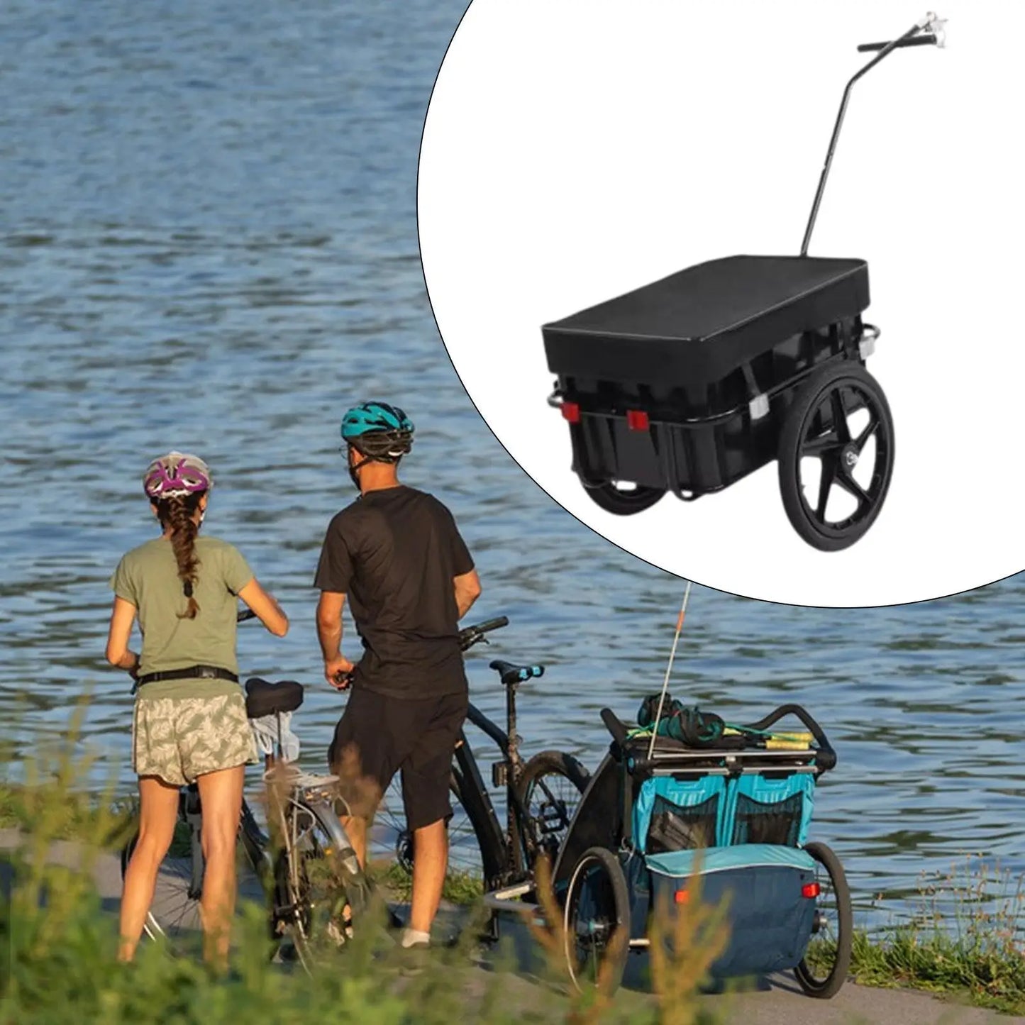 Bike Cargo Trailer Bicycle Cargo Carrier Transport Portable Removable Towable Bike Trailer for Shopping Long Distance Cycling