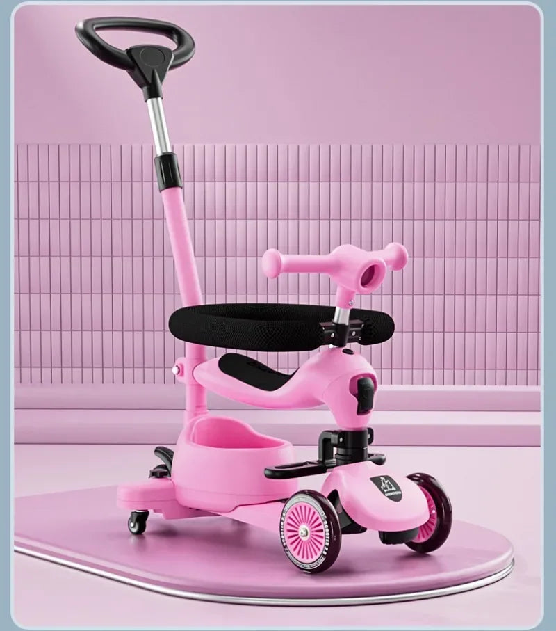 Children's Scooter Baby Scooters Walker Multi-functional 3 in 1 Scooters 1-12 Years Old Baby Car Can Sit and Push Slide Toy Car