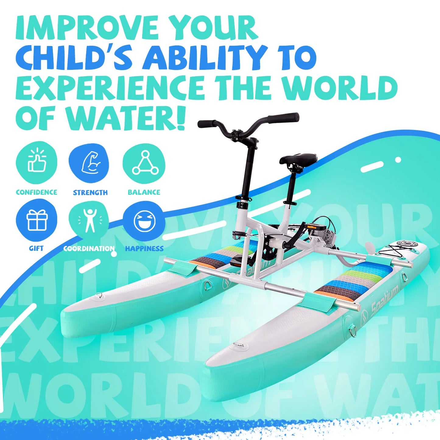 Water Bike for Kids Inflatable Water Bikes Water Bicycles with Inflatable Pontoons Pedal Water Bike