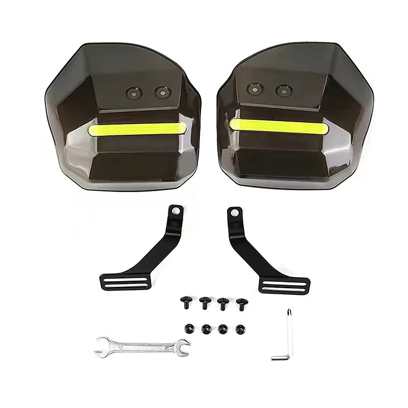 Wind Rain And Sun Protection Hand Guards With Night Reflective Strip