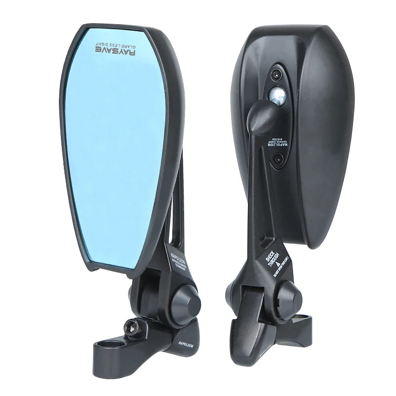 Anti-glare Side Mirror Universal 360° Adjustable Rearview Mirrors with Blue Glass