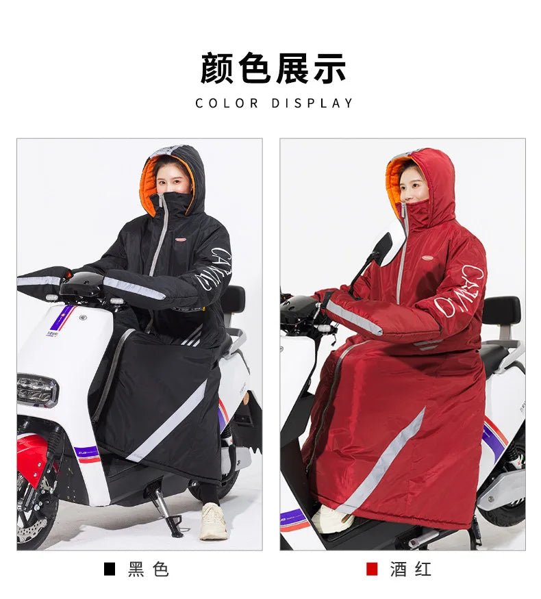 Winter Windproof Waterproof Warm eBike Delivery Jackets Riding Cold-proof Suits