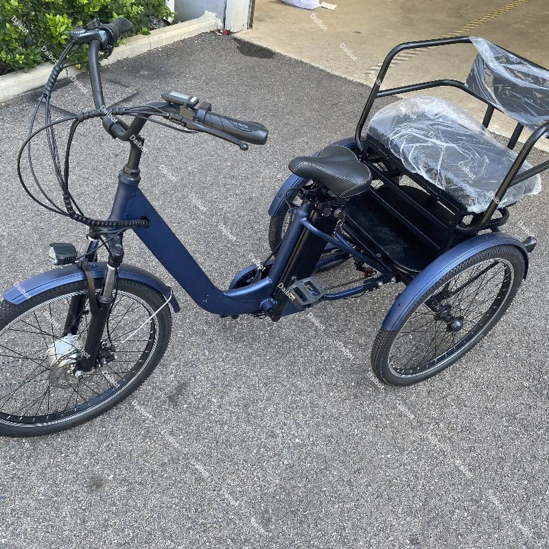 Family eBike For Adults & Passengers Three Wheeled eBike 2 Person Rear Basket Seat