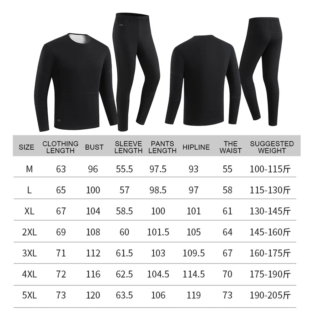 Winter Heating Heated Underwear Motorcycle Jacket Women Men 30 Areas USB Electric Heating Underwear Fleece Thermal Long Johns