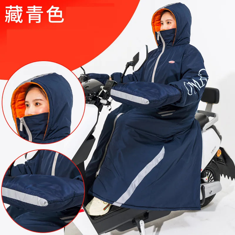 Winter Windproof Waterproof Warm eBike Delivery Jackets Riding Cold-proof Suits