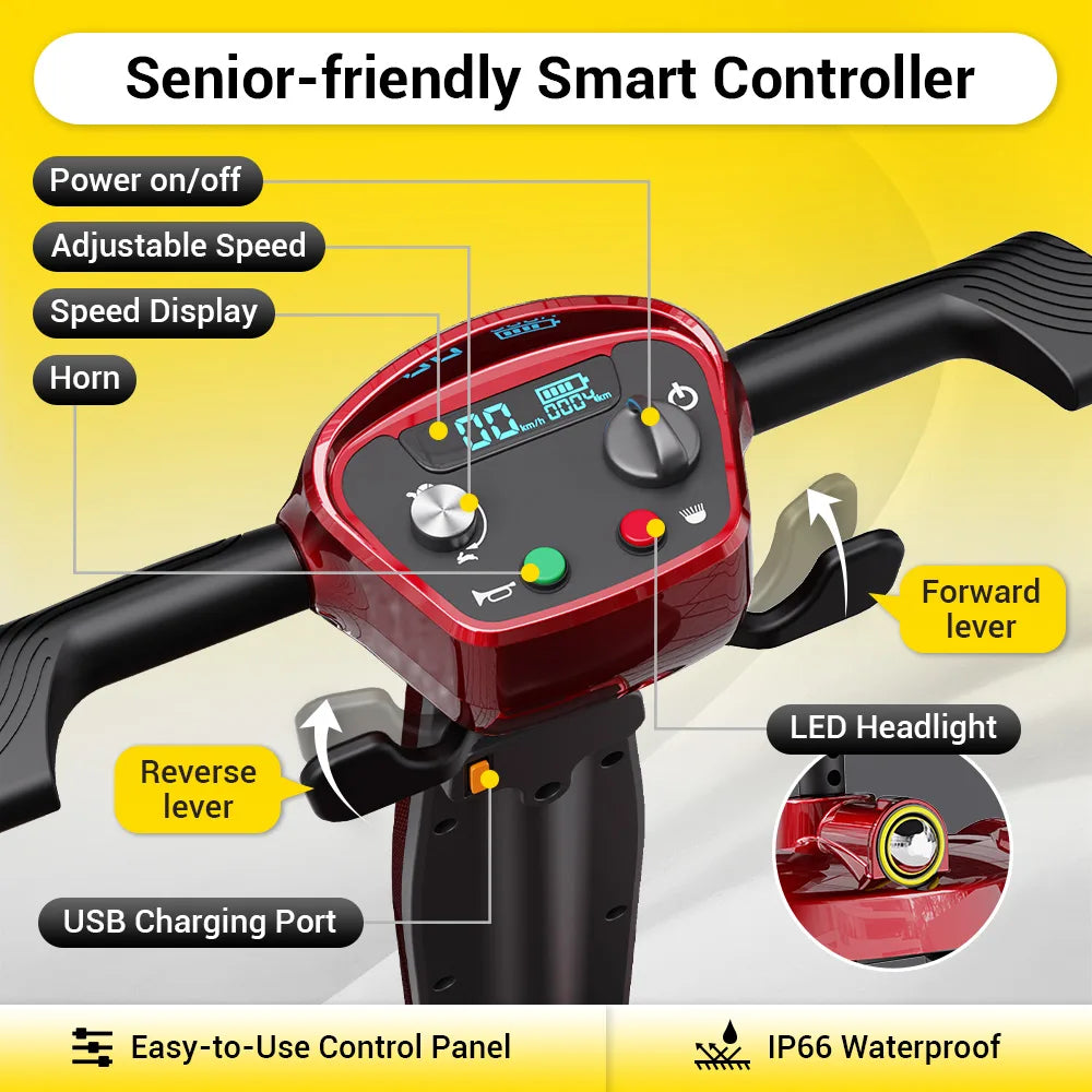 The Travel Long Range Folding Mobility Scooter