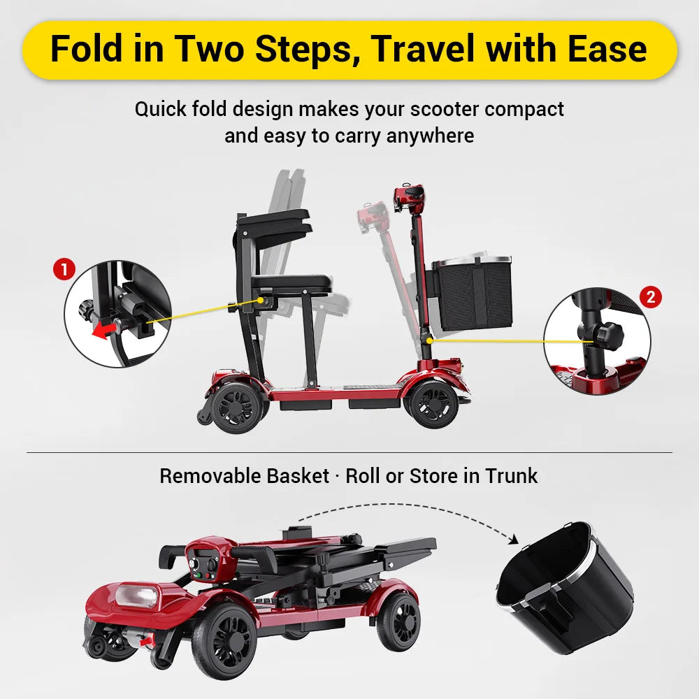 The Travel Long Range Folding Mobility Scooter