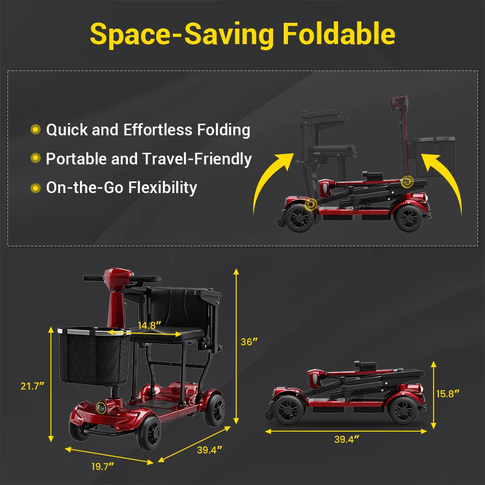 The Travel Long Range Folding Mobility Scooter
