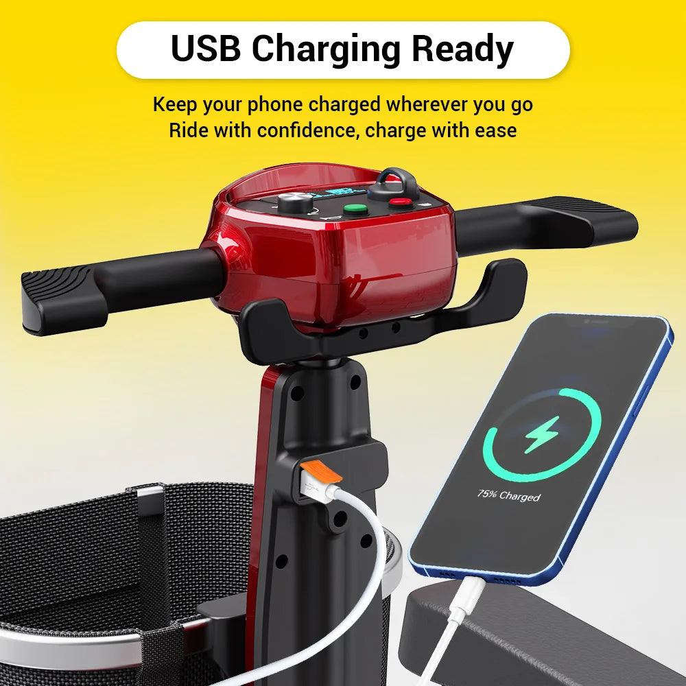 The Travel Long Range Folding Mobility Scooter